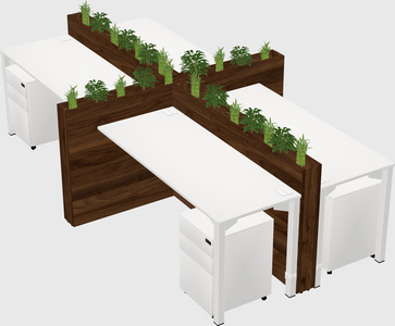 Rectangular shared desk