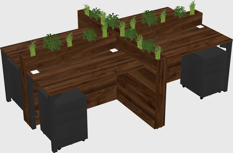 Rectangular shared desk