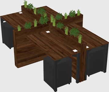 Rectangular shared desk