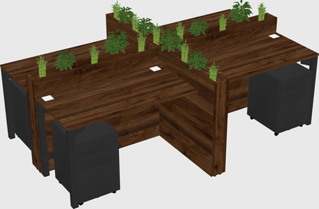 Rectangular shared desk