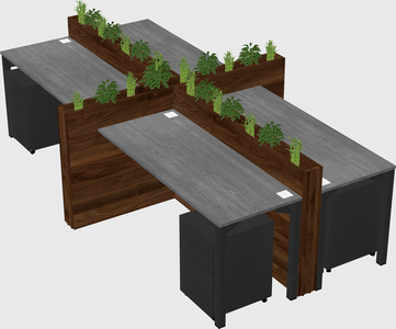 Rectangular shared desk