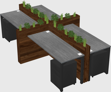 Rectangular shared desk