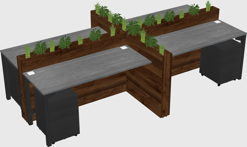 Rectangular shared desk