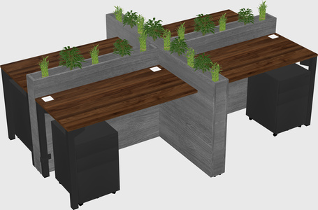 Rectangular shared desk