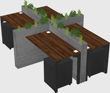 Rectangular shared desk