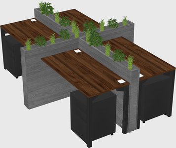 Rectangular shared desk