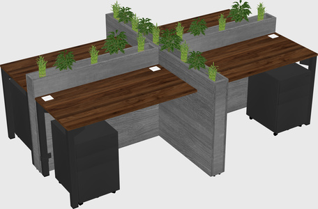Rectangular shared desk