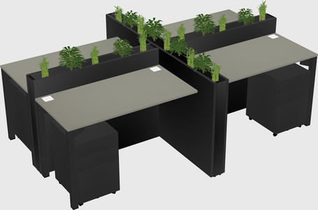 Rectangular shared desk