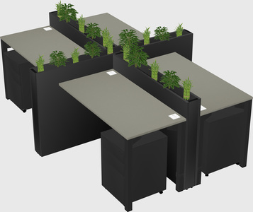 Rectangular shared desk