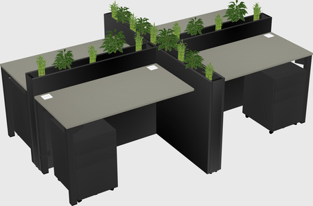 Rectangular shared desk
