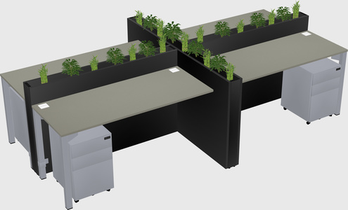 Rectangular shared desk