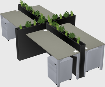 Rectangular shared desk