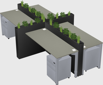 Rectangular shared desk