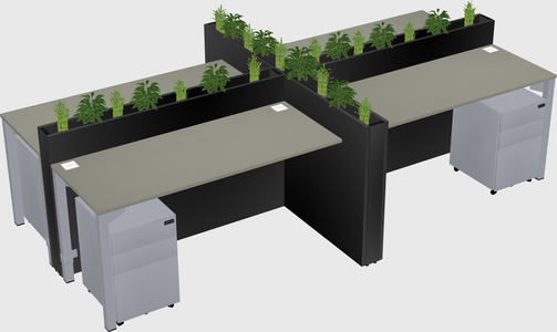 Rectangular shared desk