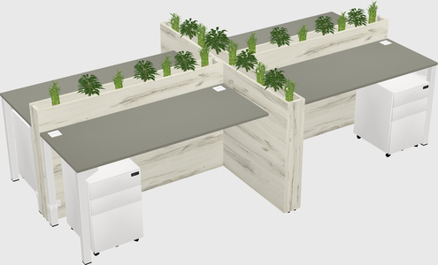 Rectangular shared desk