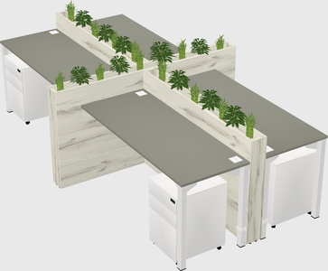 Rectangular shared desk