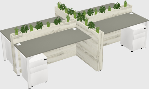 Rectangular shared desk