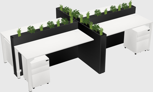 Rectangular shared desk