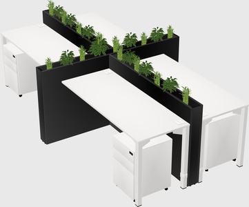 Rectangular shared desk