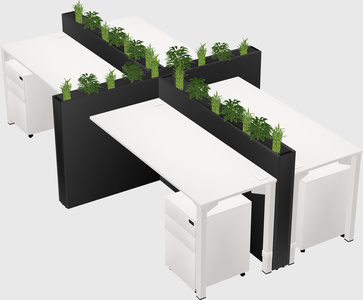 Rectangular shared desk