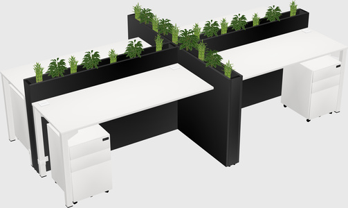Rectangular shared desk