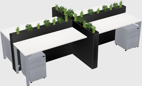 Rectangular shared desk