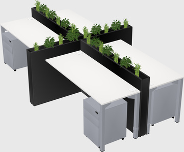 Rectangular shared desk
