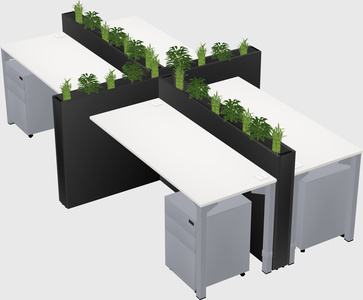 Rectangular shared desk