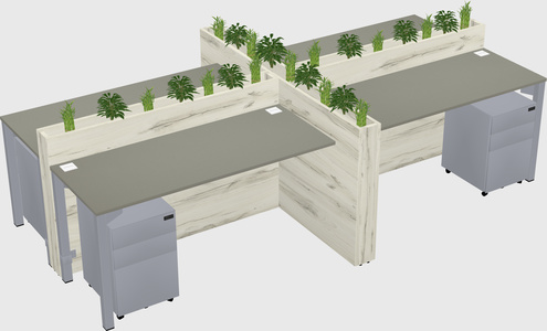 Rectangular shared desk