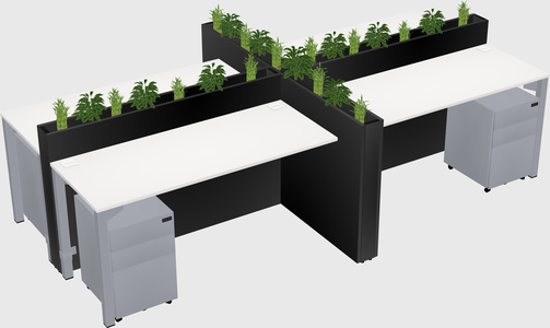 Rectangular shared desk