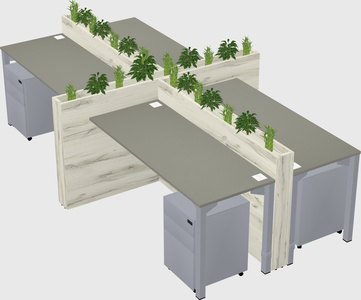 Rectangular shared desk