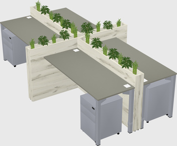 Rectangular shared desk