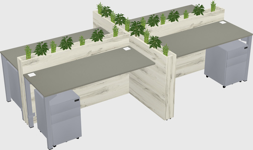 Rectangular shared desk