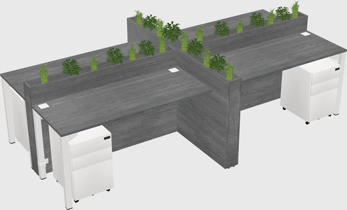 Rectangular shared desk