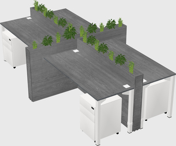 Rectangular shared desk