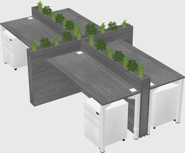 Rectangular shared desk