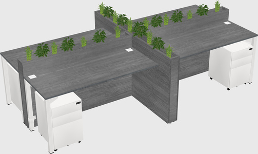 Rectangular shared desk