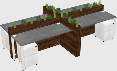 Rectangular shared desk