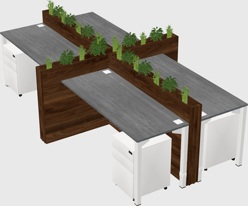 Rectangular shared desk