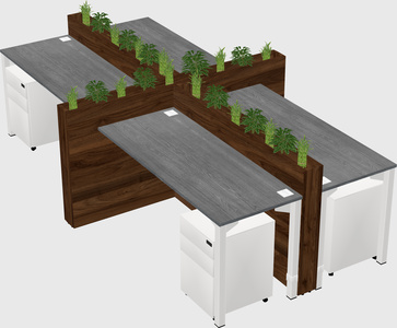 Rectangular shared desk
