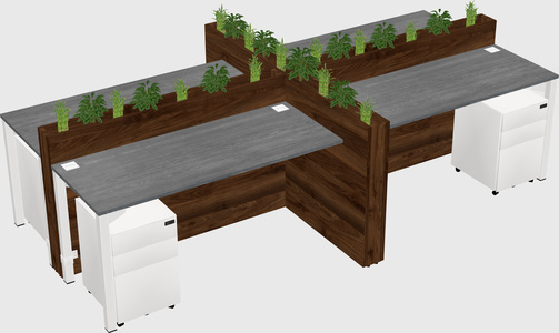 Rectangular shared desk