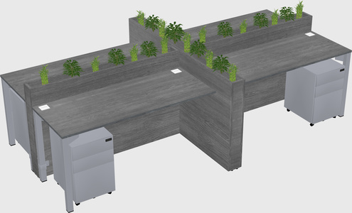 Rectangular shared desk