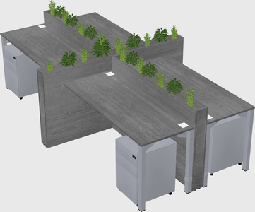 Rectangular shared desk