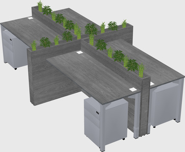 Rectangular shared desk