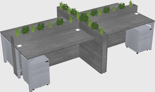 Rectangular shared desk