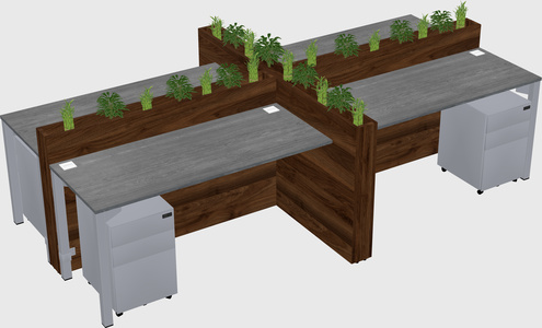 Rectangular shared desk