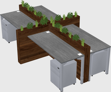 Rectangular shared desk