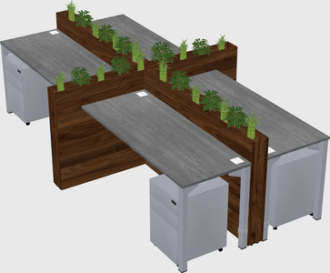 Rectangular shared desk