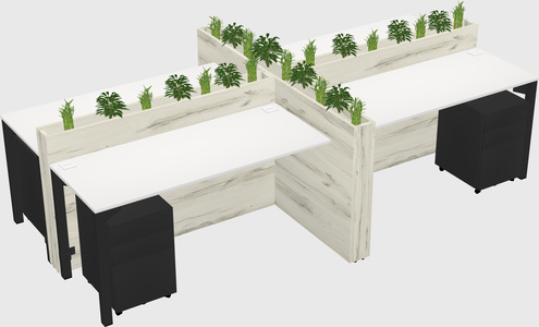 Rectangular shared desk