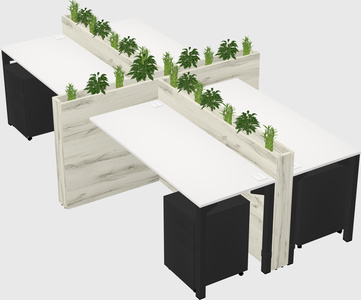 Rectangular shared desk